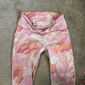 Outdoor Voices Pink White and Orange Camouflage Leggings